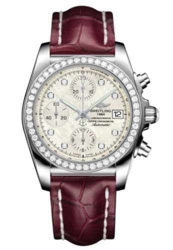 Breitling Chronomat 38 SleekT Stainless Steel / Diamond / MOP / Alligator