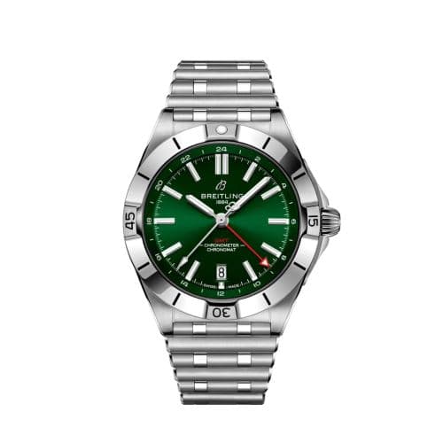Breitling Chronomat 40 GMT Stainless Steel / Green / Rouleaux