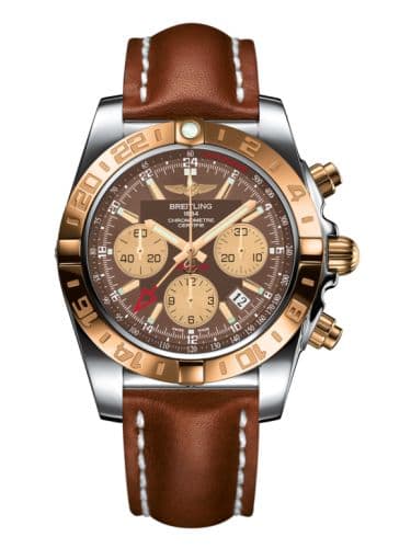 Breitling Chronomat 44 GMT Stainless Steel / Rose Gold / Metallica Brown / Calf