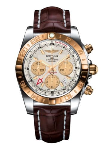 Breitling Chronomat 44 GMT Stainless Steel / Rose Gold / Sierra Silver / Croco