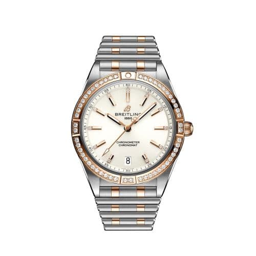 Breitling Chronomat Automatic 36 Stainless Steel / Red Gold - Diamond / White / Rouleaux