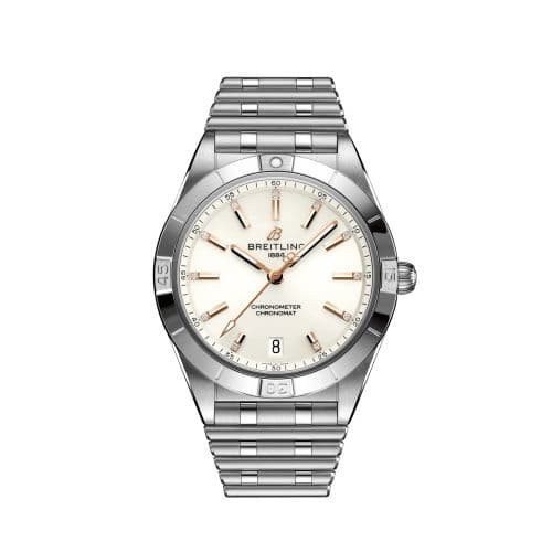 Breitling Chronomat Automatic 36 Stainless Steel / White - Diamond / Rouleaux
