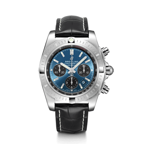 Breitling Chronomat B01 Chronograph 44 Stainless Steel / Blackeye Blue / Croco / Pin