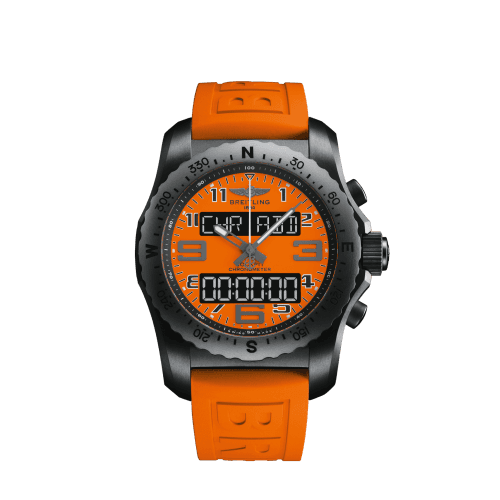 Breitling Cockpit B50 Night Mission / Orange / Rubber / Folding / Orbiter