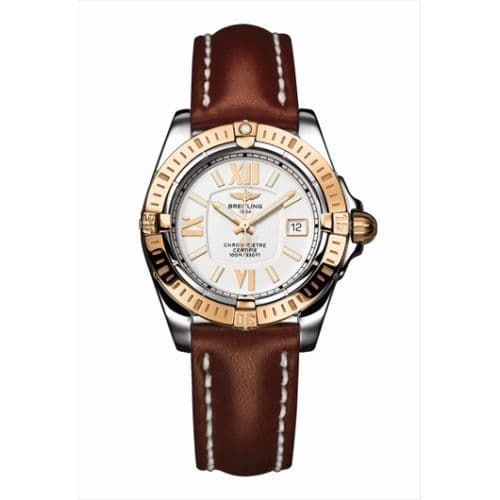Breitling Cockpit Lady Gold Bezel / Silver / Calf