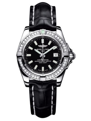 Breitling Galactic 32 Stainless Steel / Diamond / Onyx Black / Croco