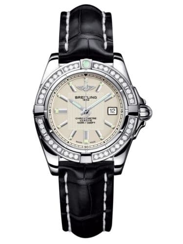 Breitling Galactic 32 Stainless Steel / Diamond / Sierra Silver / Croco