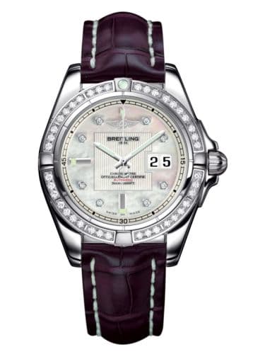 Breitling Galactic 41 Stainless Steel / Diamond / Pearl Diamond / Croco