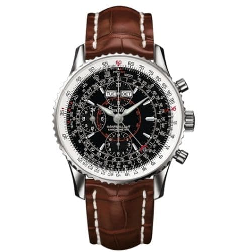 Breitling Montbillant Datora Black / Brown Alligator