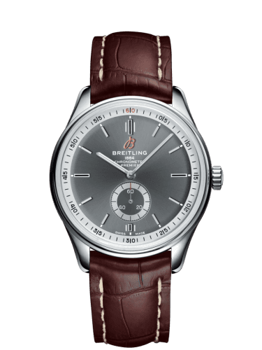 Breitling Premier Automatic 40 Stainless Steel / Anthracite / Croco Brown / Tang