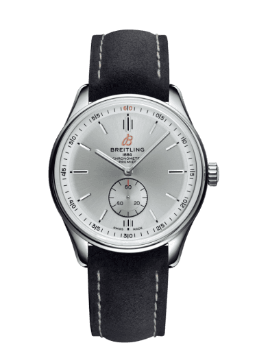 Breitling Premier Automatic 40 Stainless Steel / Silver / Nubuck Anthracite / Folding