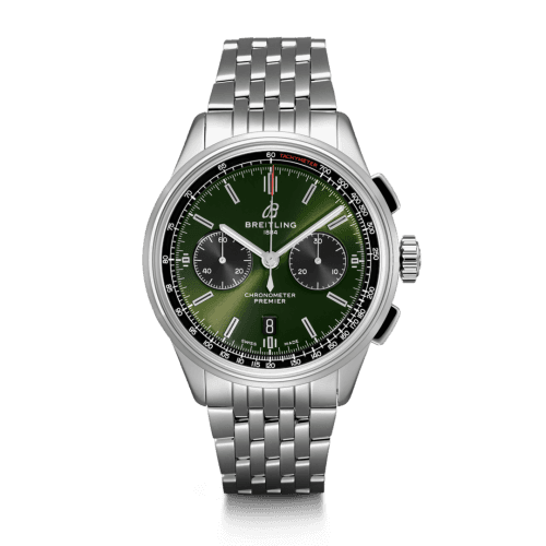 Breitling Premier B01 Chronograph 42 Bentley Stainless Steel / Green / Calf / Bracelet