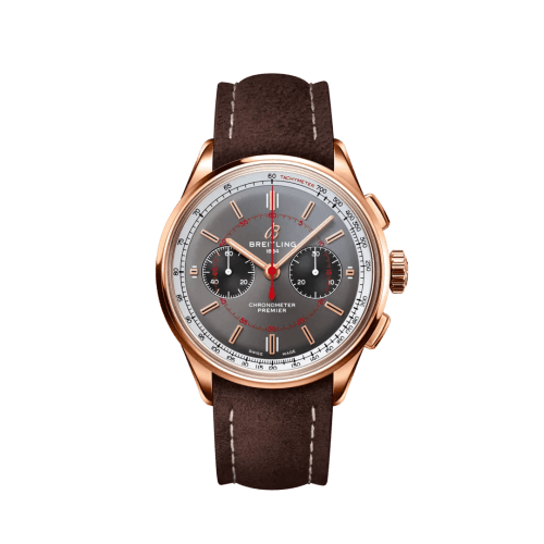 Breitling Premier B01 Chronograph 42 Red Gold / Grey / Nubuck / Wheels & Waves