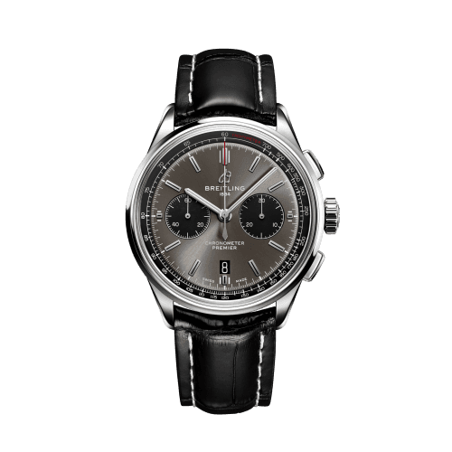 Breitling Premier B01 Chronograph 42 Stainless Steel / Anthracite / Croco / Folding