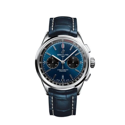 Breitling Premier B01 Chronograph 42 Stainless Steel / Blue / Croco / Pin