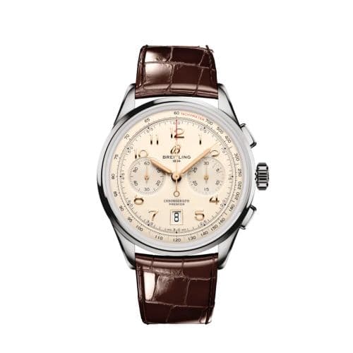 Breitling Premier B01 Chronograph 42 Stainless Steel / Cream / Alligator