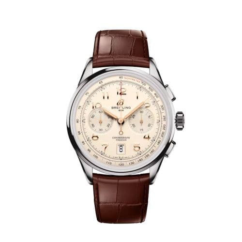 Breitling Premier B01 Chronograph 42 Stainless Steel / Cream / Alligator - Matte