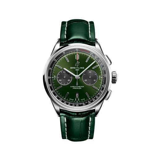 Breitling Premier B01 Chronograph 42 Stainless Steel / Green / Alligator - Pin