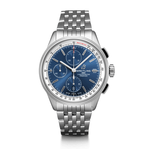 Breitling Premier Chronograph 42 Stainless Steel / Black / Croco Black / Tang