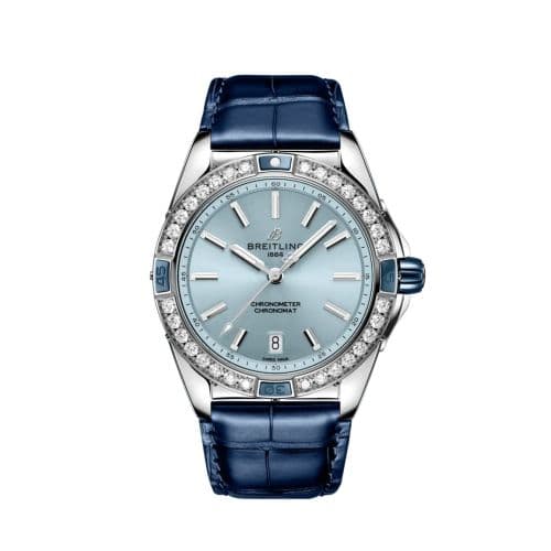 Breitling Super Chronomat 38 Stainless Steel / Ice Blue / Alligator