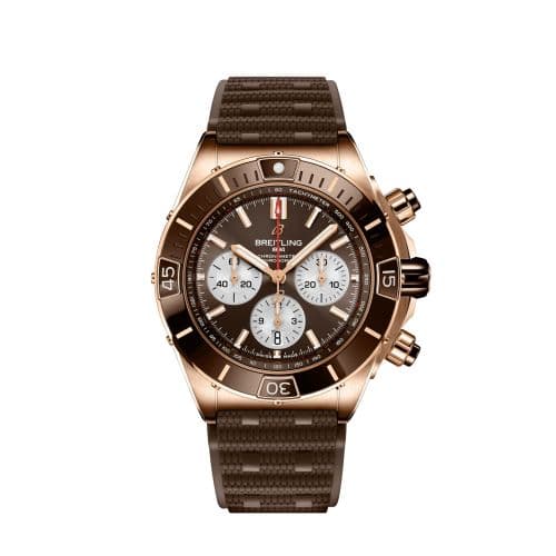 Breitling Super Chronomat B01 44 Red Gold / Brown / Rubber Rouleaux