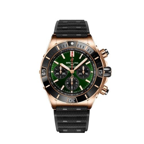 Breitling Super Chronomat B01 44 Red Gold / Green / Rubber Rouleaux