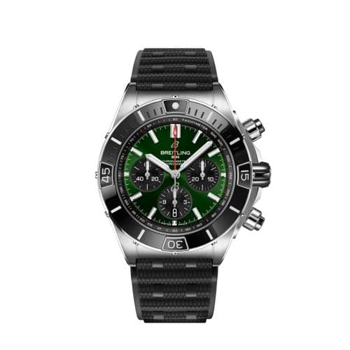 Breitling Super Chronomat B01 44 Stainless Steel / Green / Rubber Rouleaux
