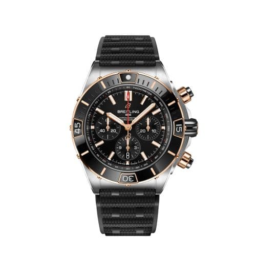 Breitling Super Chronomat B01 44 Stainless Steel - Red Gold / Black / Rubber Rouleaux