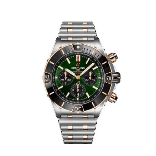 Breitling Super Chronomat B01 44 Stainless Steel - Red Gold / Green / Rouleaux