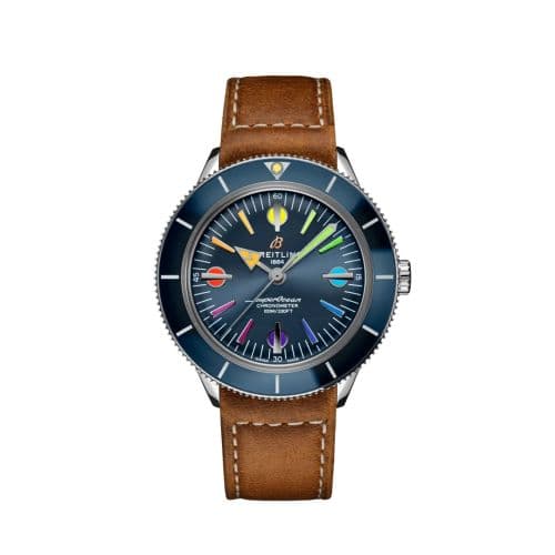 Breitling Superocean Heritage '57 Stainless Steel / Blue Rainbow / Calf / Folding