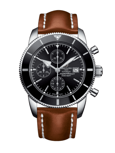 Breitling Superocean Heritage II 46 Chronograph Stainless Steel / Black / Black / Calf / Folding