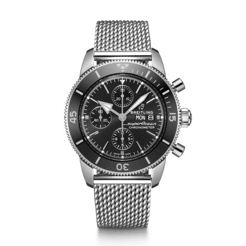Breitling Superocean Heritage II Chronograph 44 Stainless Steel / Black / Milanese