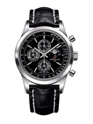Breitling Transocean Chronograph 1461 Stainless Steel / Black / Croco / Pin