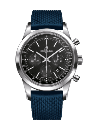 Breitling Transocean Chronograph Stainless Steel / Black / Rubber / Pin