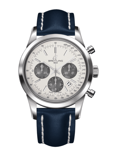 Breitling Transocean Chronograph Stainless Steel / Panda / Calf / Pin
