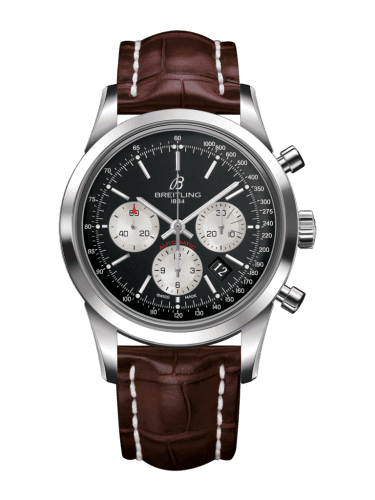 Breitling Transocean Chronograph Stainless Steel / Reverse Panda / Croco / Folding