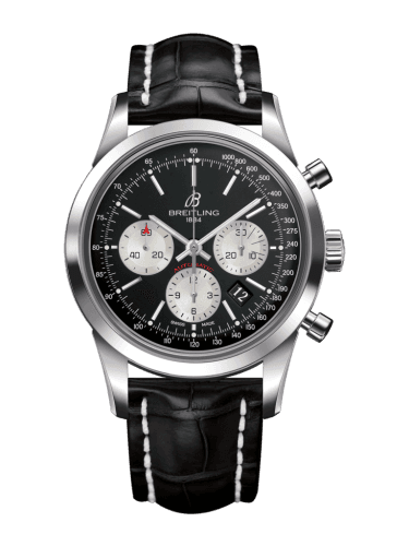 Breitling Transocean Chronograph Stainless Steel / Reverse Panda / Croco / Pin