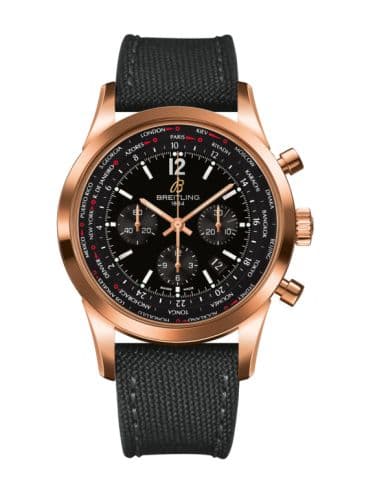 Breitling Transocean Chronograph Unitime Pilot Red Gold / Black / Military