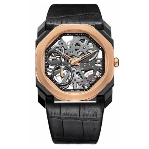 Bulgari Octo Finissimo Skeleton DLC / Rose Gold / Alligator