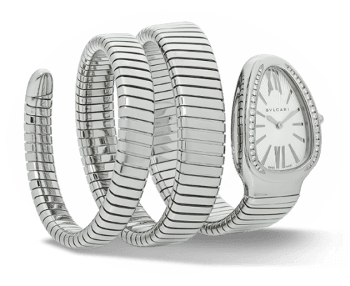 Bulgari Serpenti Tubogas Silver Diamond Double Tour
