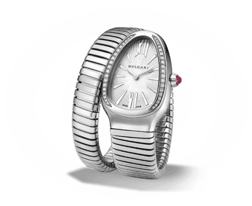Bulgari Serpenti Tubogas Silver Diamond Large