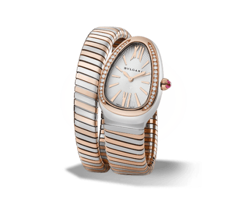 Bulgari Serpenti Tubogas Two Tone Silver Diamond