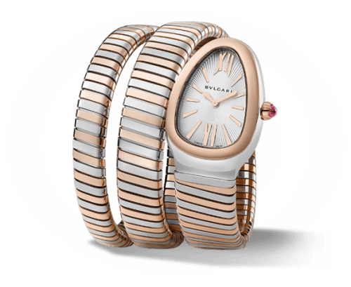 Bulgari Serpenti Tubogas Two Tone Silver Double Tour