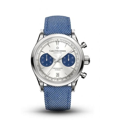 Carl F. Bucherer Manero Flyback 40 Stainless Steel / Silver - Blue