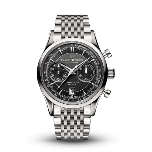 Carl F. Bucherer Manero Flyback Stainless Steel / Black / Bracelet