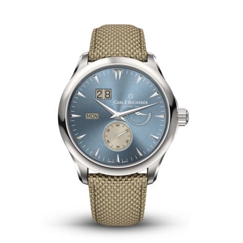 Carl F. Bucherer Manero Peripheral BigDate Stainless Steel / Light Blue