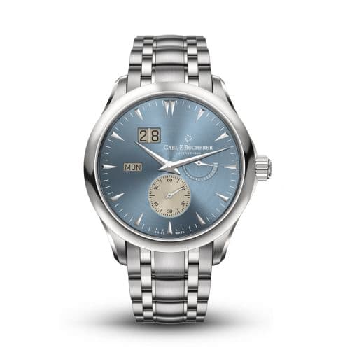 Carl F. Bucherer Manero Peripheral BigDate Stainless Steel / Light Blue / Bracelet