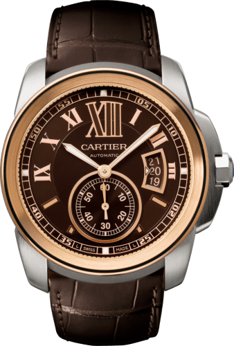 Cartier Calibre de Cartier 42 Stainless Steel / Pink Gold / Chrocolate
