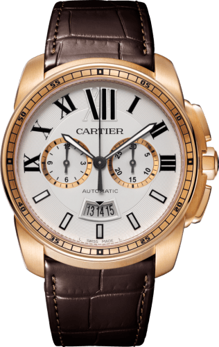 Cartier Calibre de Cartier Chronograph Stainless Pink Gold / Silver