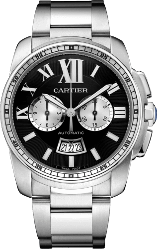 Cartier Calibre de Cartier Chronograph Stainless Steel / Black / Bracelet